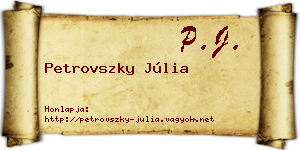 Petrovszky Júlia névjegykártya