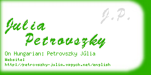 julia petrovszky business card