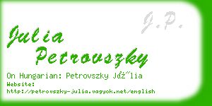 julia petrovszky business card